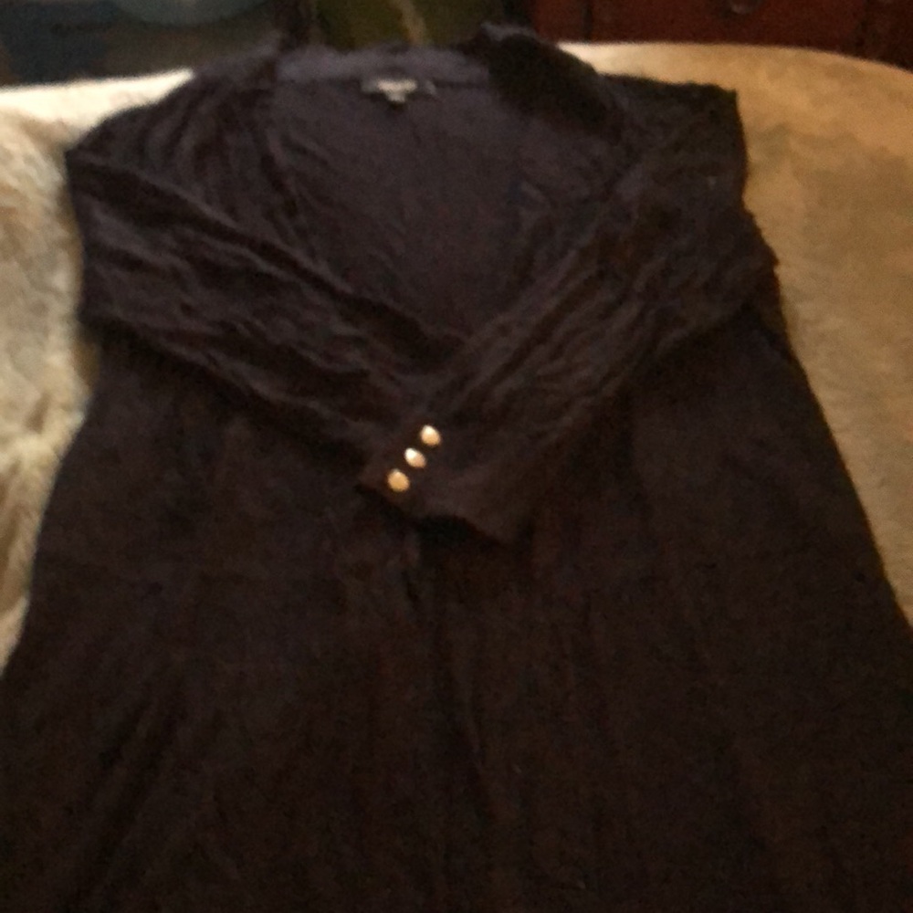 Navy blue long open cardigan three quarter sleeve